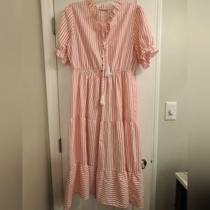 XL Sexyasasii Pink and White Sundress